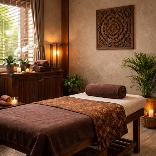 Suasana sesi pijat capek badan 90 menit